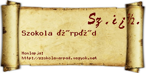 Szokola Árpád névjegykártya
