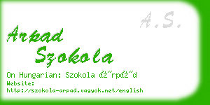 arpad szokola business card